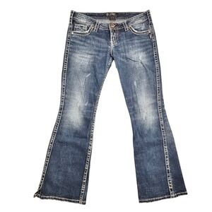 Silver Jeans Co Twisted Bootcut Jeans W30 L31 Medium Wash Low Rise Denim 0838